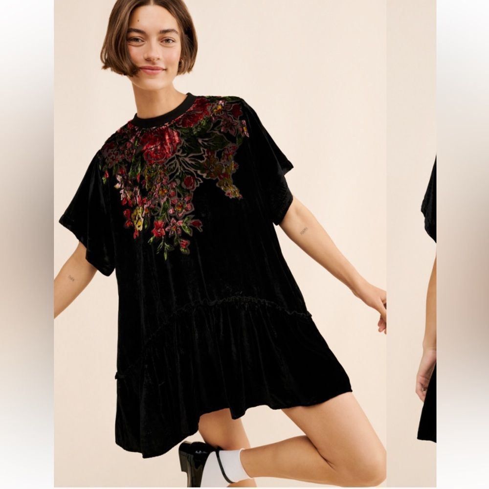 Free People Sweet Echoes Velvet Mini Dress